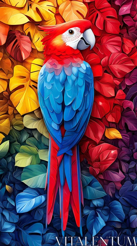 AI ART Colorful Parrot Art