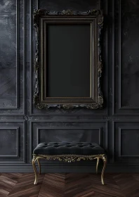 Elegant Baroque-themed Room with Dark Accents