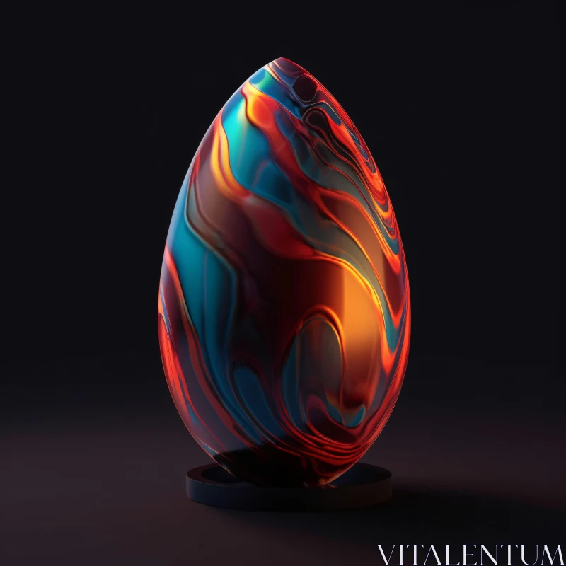 Vivid Swirling Egg Art AI Image