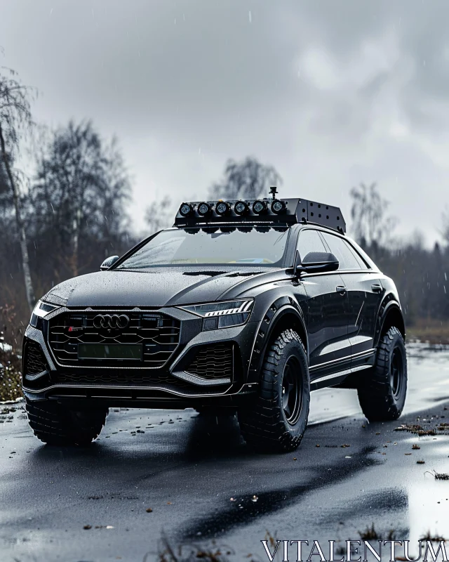 AI ART Luxurious Black SUV with Off-Road Setup