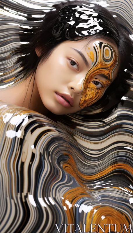 AI ART Intriguing Abstract Woman in Waves