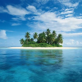 Idyllic Paradise Island with Palm Trees