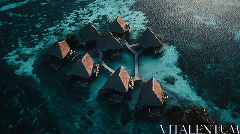 AI ART Tropical Overwater Bungalows