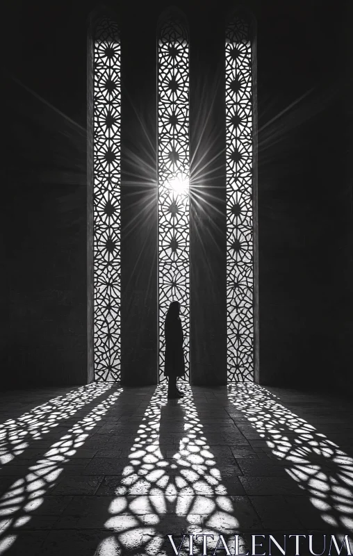 Silhouette and Patterns in Architectural Space AI Image