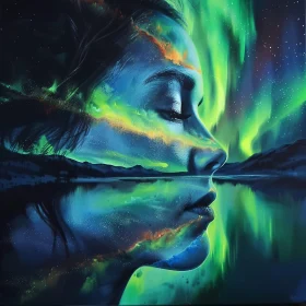 Ethereal Aurora Borealis Portrait