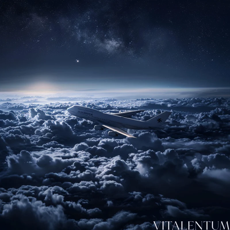 Majestic Night Flight AI Image