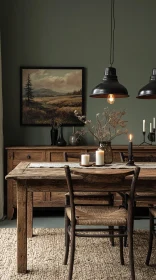 Rustic Wooden Dining Room Setup