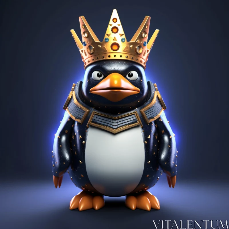 AI ART Royal Penguin in Majestic Attire