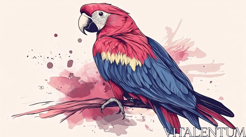 AI ART Parrot with Artistic Background