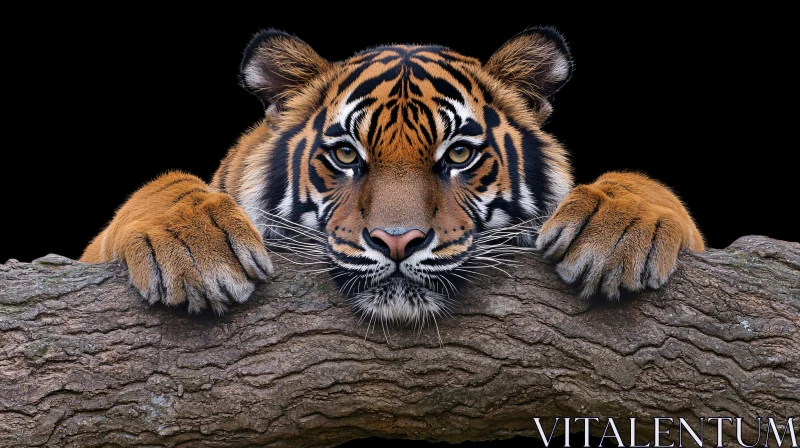 Intense Stare of a Resting Tiger AI Image