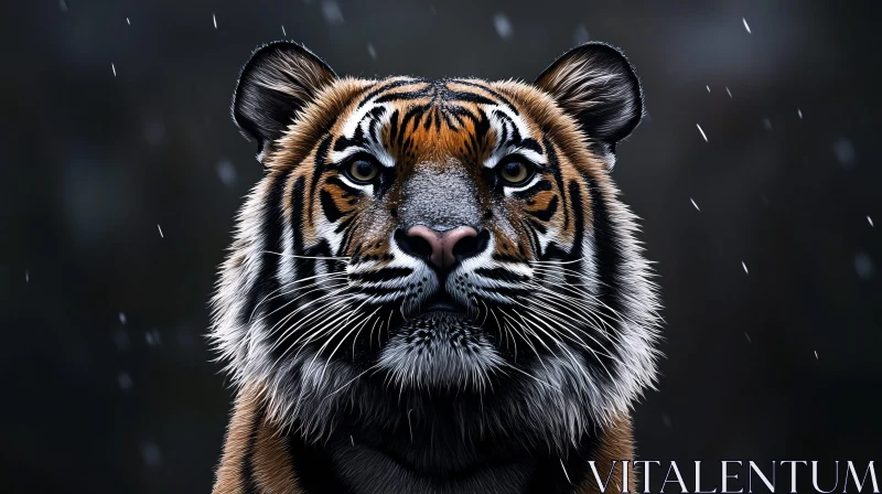 AI ART Tiger with Snowfall