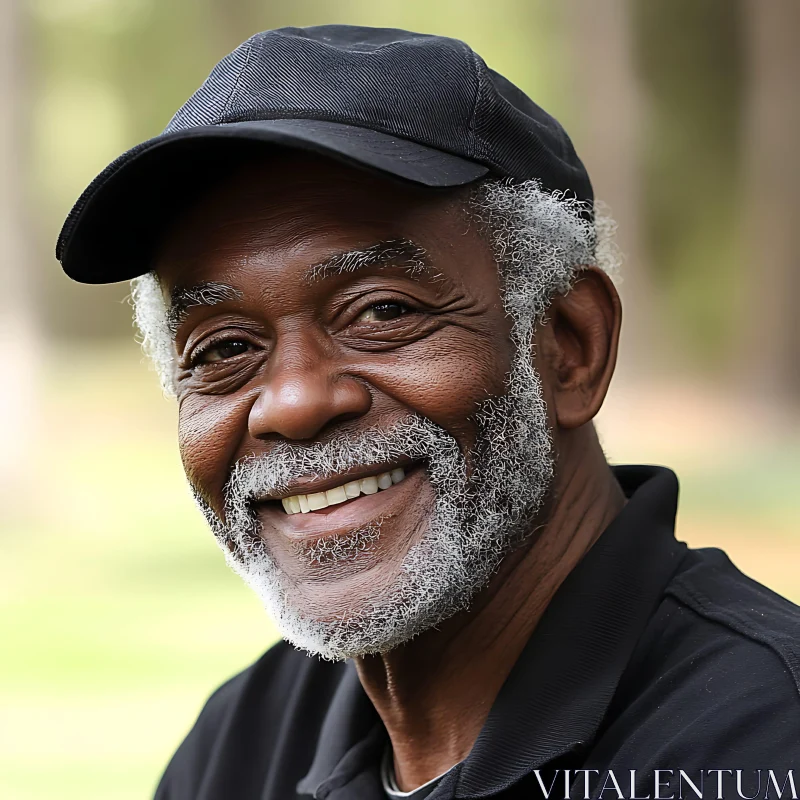 Portrait of a Smiling Man Outdoor AI Image