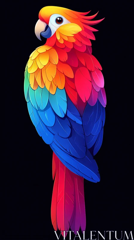 Colorful Parrot Art AI Image