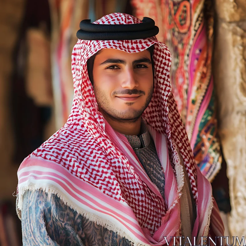 Middle Eastern Man in Traditional Clothing AI Image