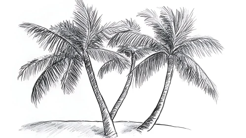 Detailed Palm Tree Sketch