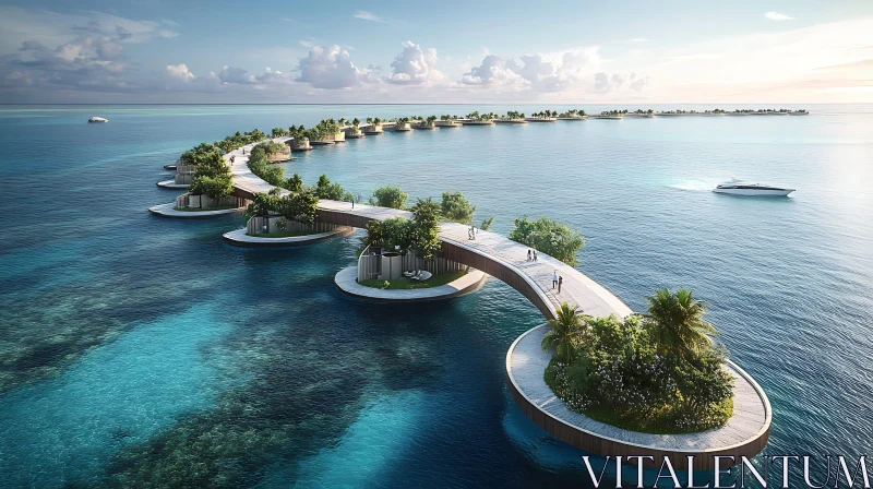 AI ART Connected Island Resort with Scenic Walkways