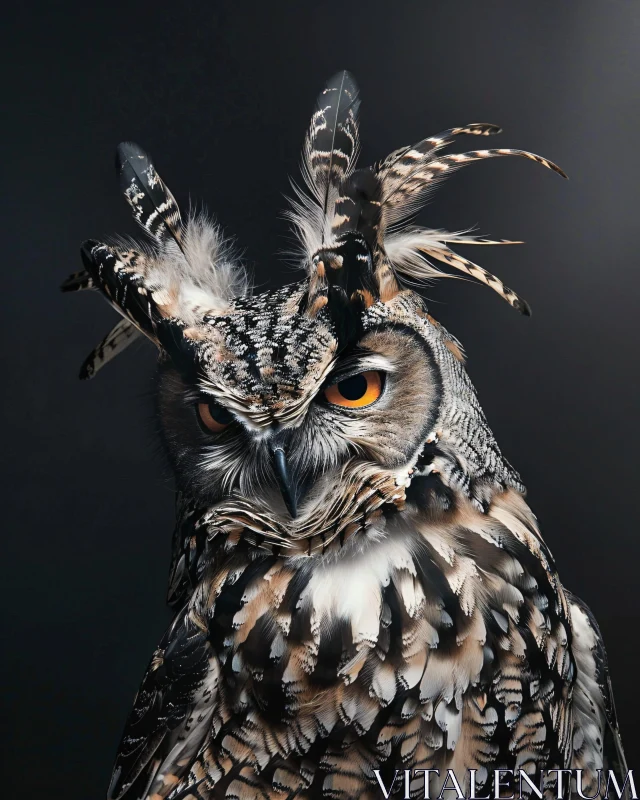 Regal Owl Portrait AI Image