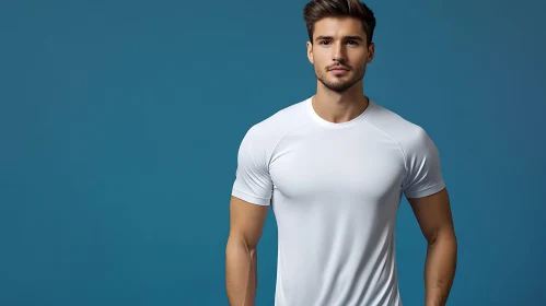 Stylish Male Model in White Shirt