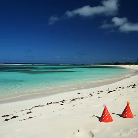 Party Hats on a Serene Beach