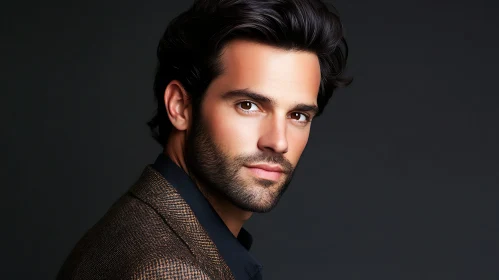 Sophisticated Male Portrait in Textured Jacket