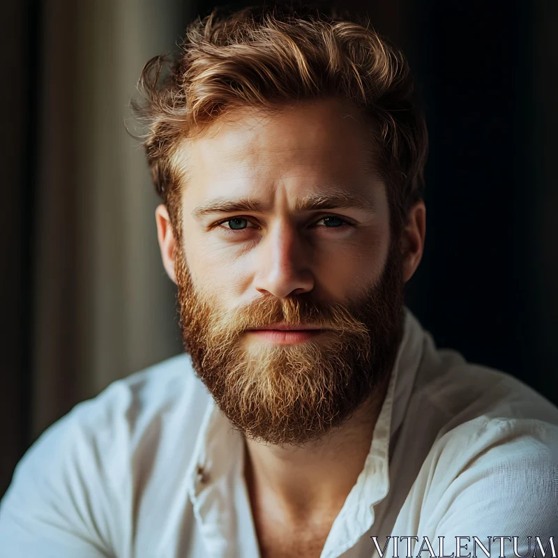 AI ART Close-Up Portrait of a Bearded Man