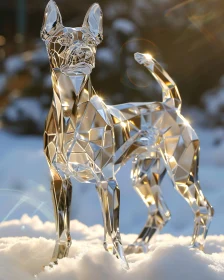 Geometric Canine Art in Winter