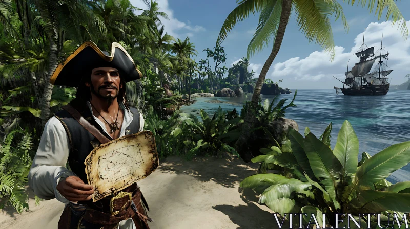 Tropical Pirate Adventure Scene AI Image