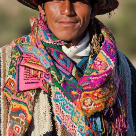 Person in Traditional Colorful Garments