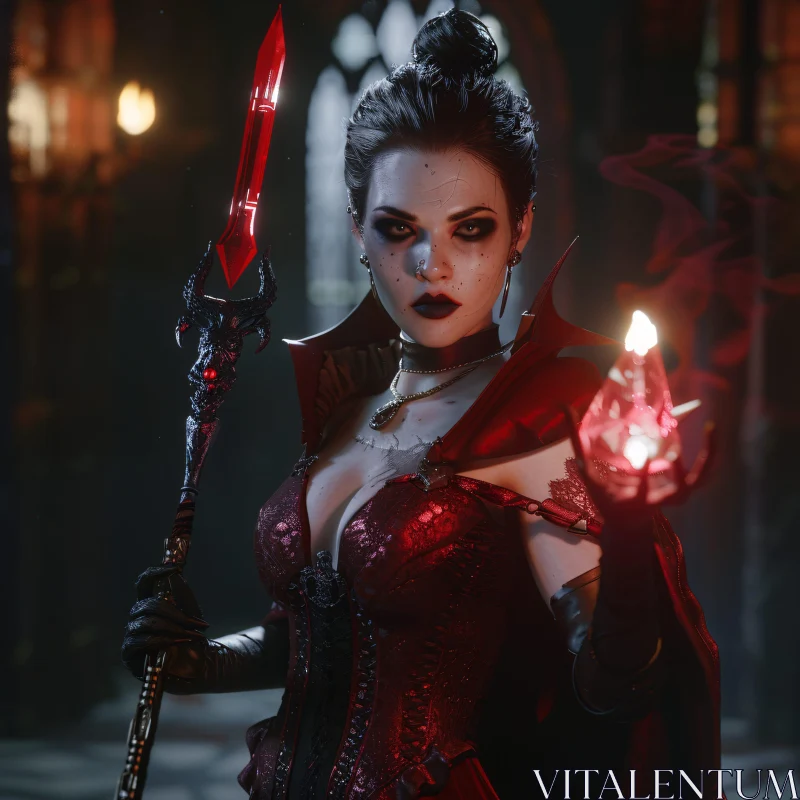 Dark Magical Gothic Vampire AI Image