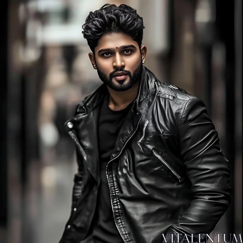 Modern Man in Leather Jacket