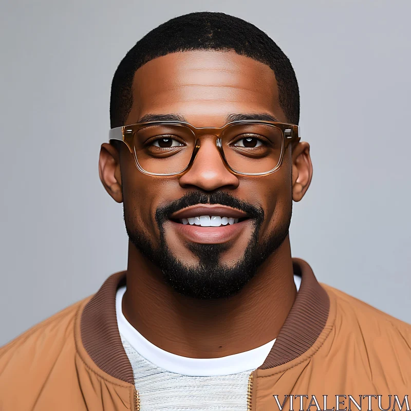 Man with Beard and Glasses Smiling