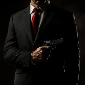 Mysterious Man with Handgun