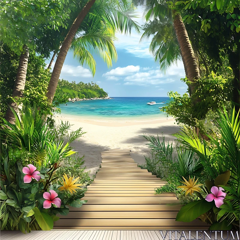 Tropical Paradise Beach Scene