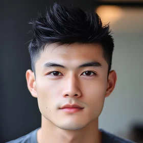 Young Man With Styled Short Black Hair