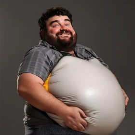 Joyful Man with Inflated Costume
