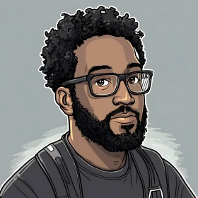 Man's Portrait in Digital Comic Style