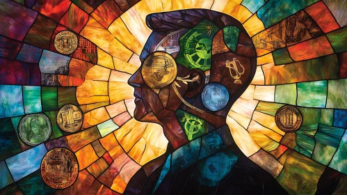 Abstract Stained Glass Artwork