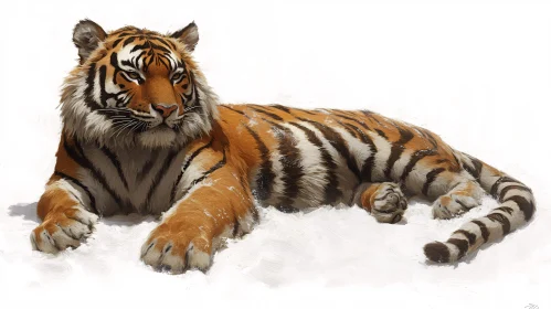 Tiger Lying in Snow
