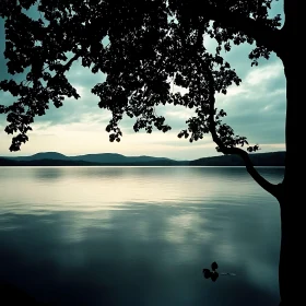 Peaceful Lake Landscape at Dusk