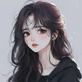 Serene Anime Girl Digital Art