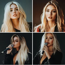 Stylish Blonde Singer Portraits
