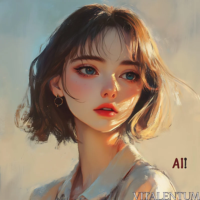 Young Woman's Digital Portrait with Ethereal Lighting Young Woman's Digital Portrait with Ethereal Lighting
