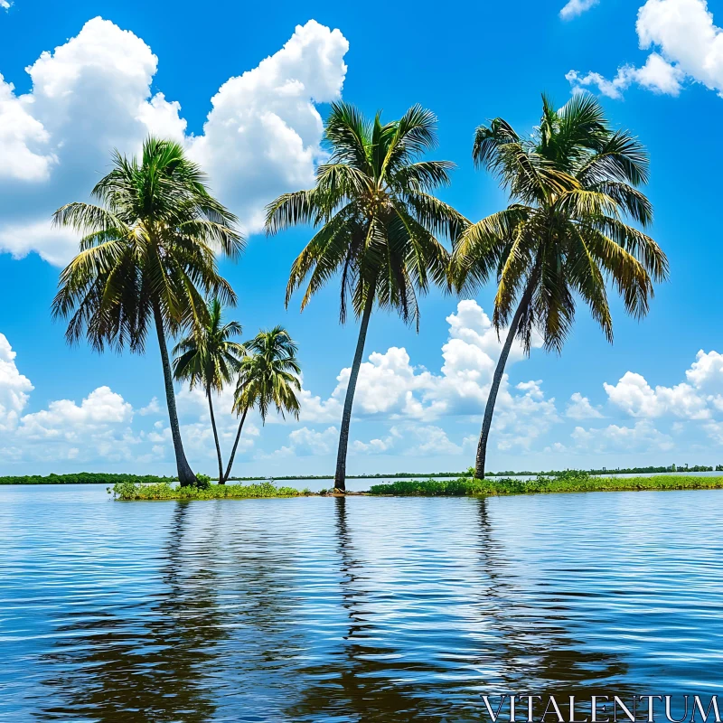 Serene Island Oasis with Palms