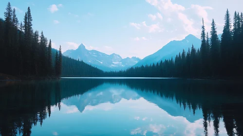 Peaceful Mountain Lake Reflection