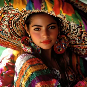 Vibrant Traditional Woman's Fashion Portrait
