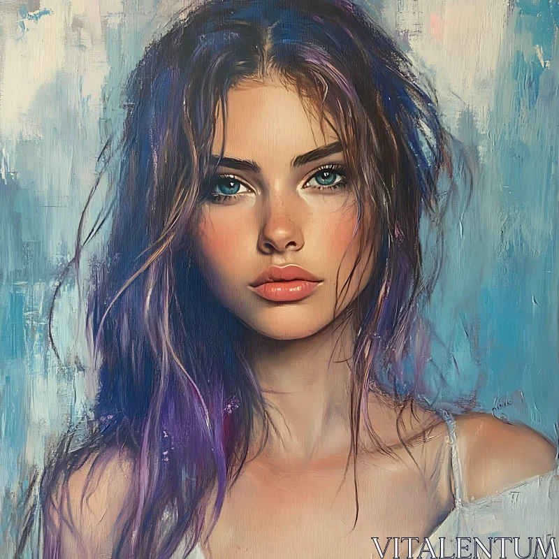 Artistic Female Portrait with Purple Hair Artistic Female Portrait with Purple Hair
