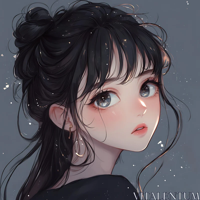 Luminous Anime Girl Portrait