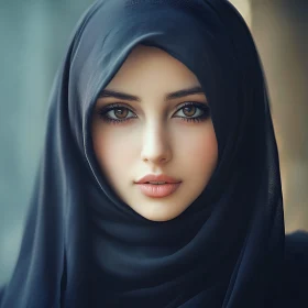 Elegant Woman in Black Hijab