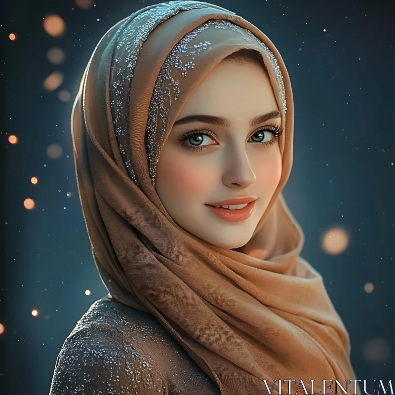 Graceful Woman Wearing Hijab