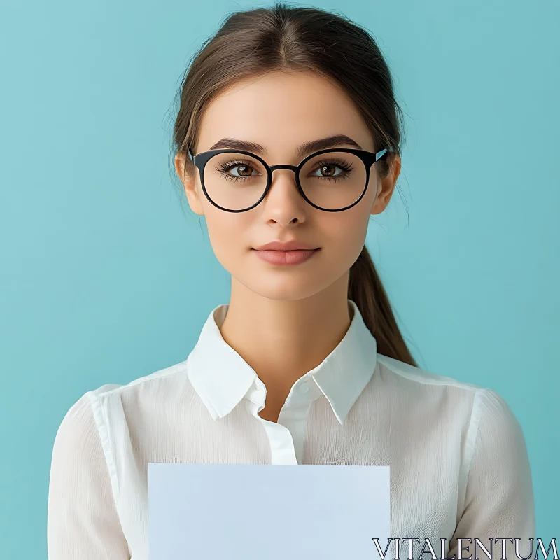 Modern Female Portrait with Glasses AI Image